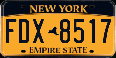 NY license plate FDX8517