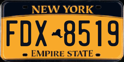 NY license plate FDX8519