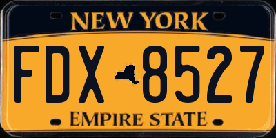 NY license plate FDX8527