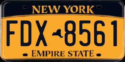 NY license plate FDX8561