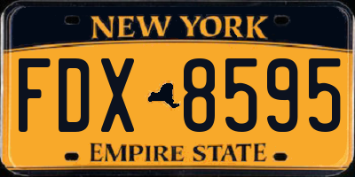 NY license plate FDX8595