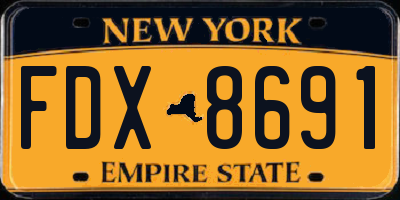 NY license plate FDX8691