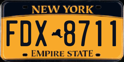 NY license plate FDX8711