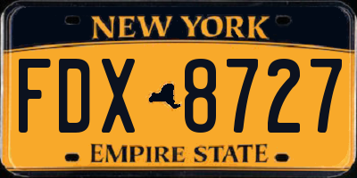 NY license plate FDX8727