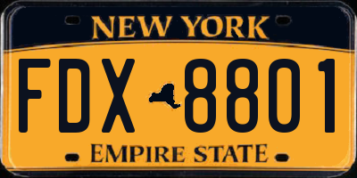 NY license plate FDX8801