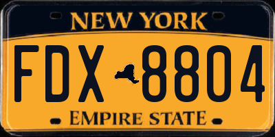 NY license plate FDX8804