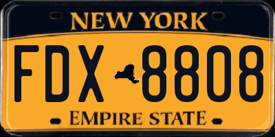 NY license plate FDX8808