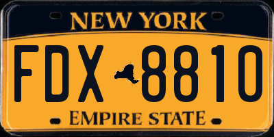 NY license plate FDX8810