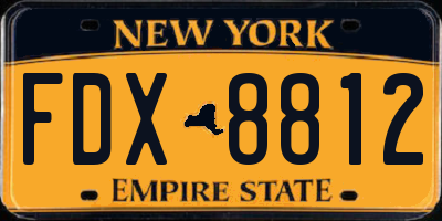 NY license plate FDX8812