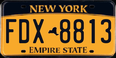 NY license plate FDX8813