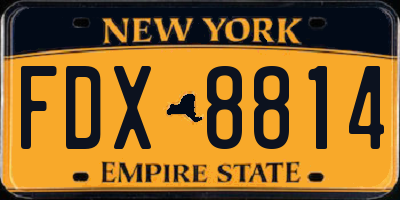NY license plate FDX8814