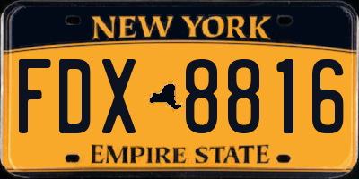 NY license plate FDX8816