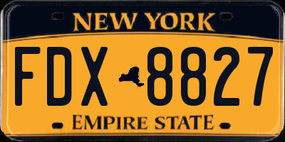 NY license plate FDX8827