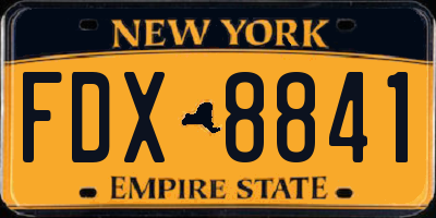 NY license plate FDX8841