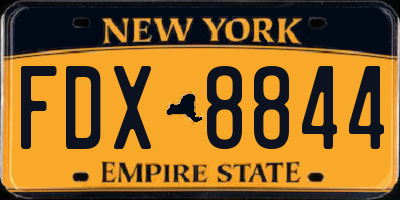 NY license plate FDX8844