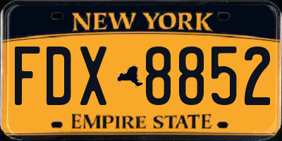 NY license plate FDX8852