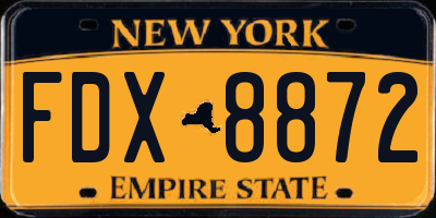 NY license plate FDX8872