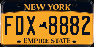 NY license plate FDX8882