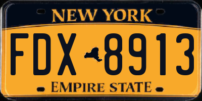 NY license plate FDX8913