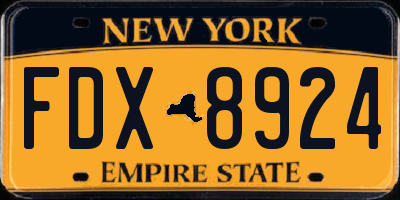 NY license plate FDX8924