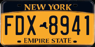 NY license plate FDX8941