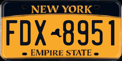 NY license plate FDX8951