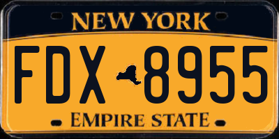 NY license plate FDX8955