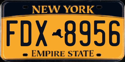 NY license plate FDX8956