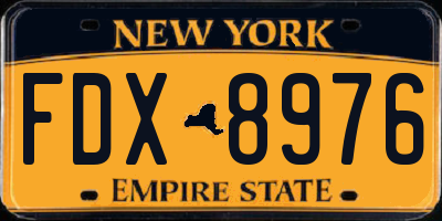 NY license plate FDX8976