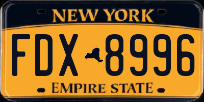 NY license plate FDX8996