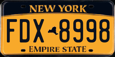 NY license plate FDX8998