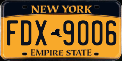 NY license plate FDX9006