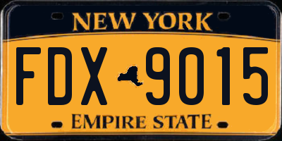 NY license plate FDX9015
