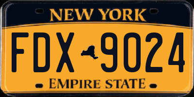 NY license plate FDX9024