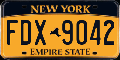 NY license plate FDX9042