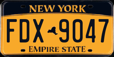NY license plate FDX9047