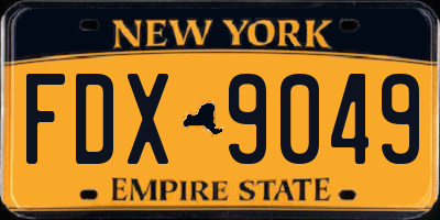 NY license plate FDX9049