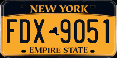 NY license plate FDX9051