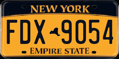 NY license plate FDX9054