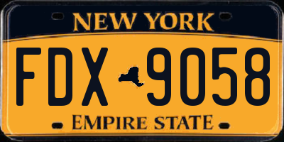 NY license plate FDX9058