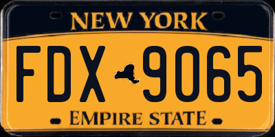 NY license plate FDX9065