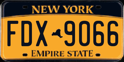 NY license plate FDX9066