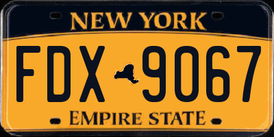 NY license plate FDX9067