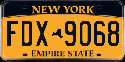 NY license plate FDX9068