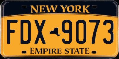 NY license plate FDX9073
