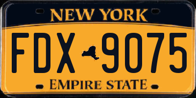 NY license plate FDX9075