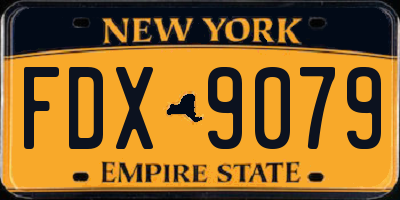 NY license plate FDX9079