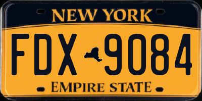 NY license plate FDX9084
