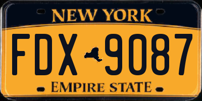 NY license plate FDX9087