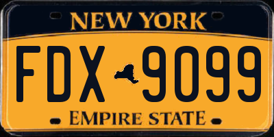 NY license plate FDX9099